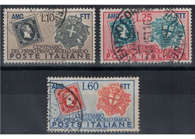 TRIESTE A 1951 Francobollo sardo 3v us
