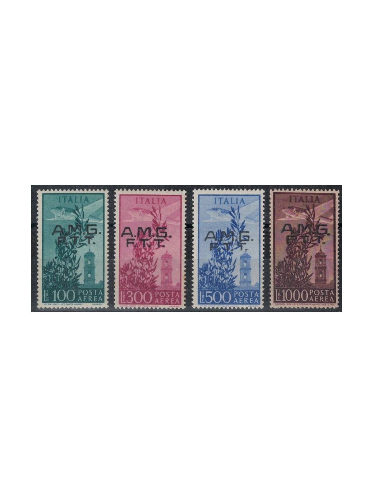 TRIESTE A 1948 Torre del Campidoglio (posta aerea) 4v MNH**