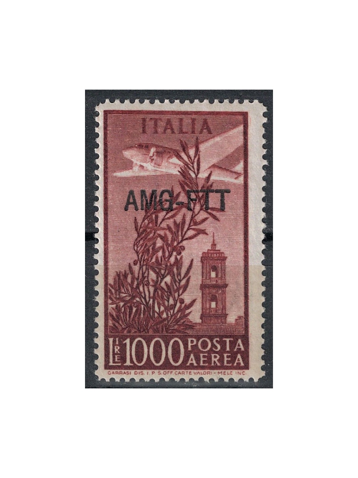 TRIESTE A 1952 Torre del Campidoglio £ 1000 14x13¼ MH*