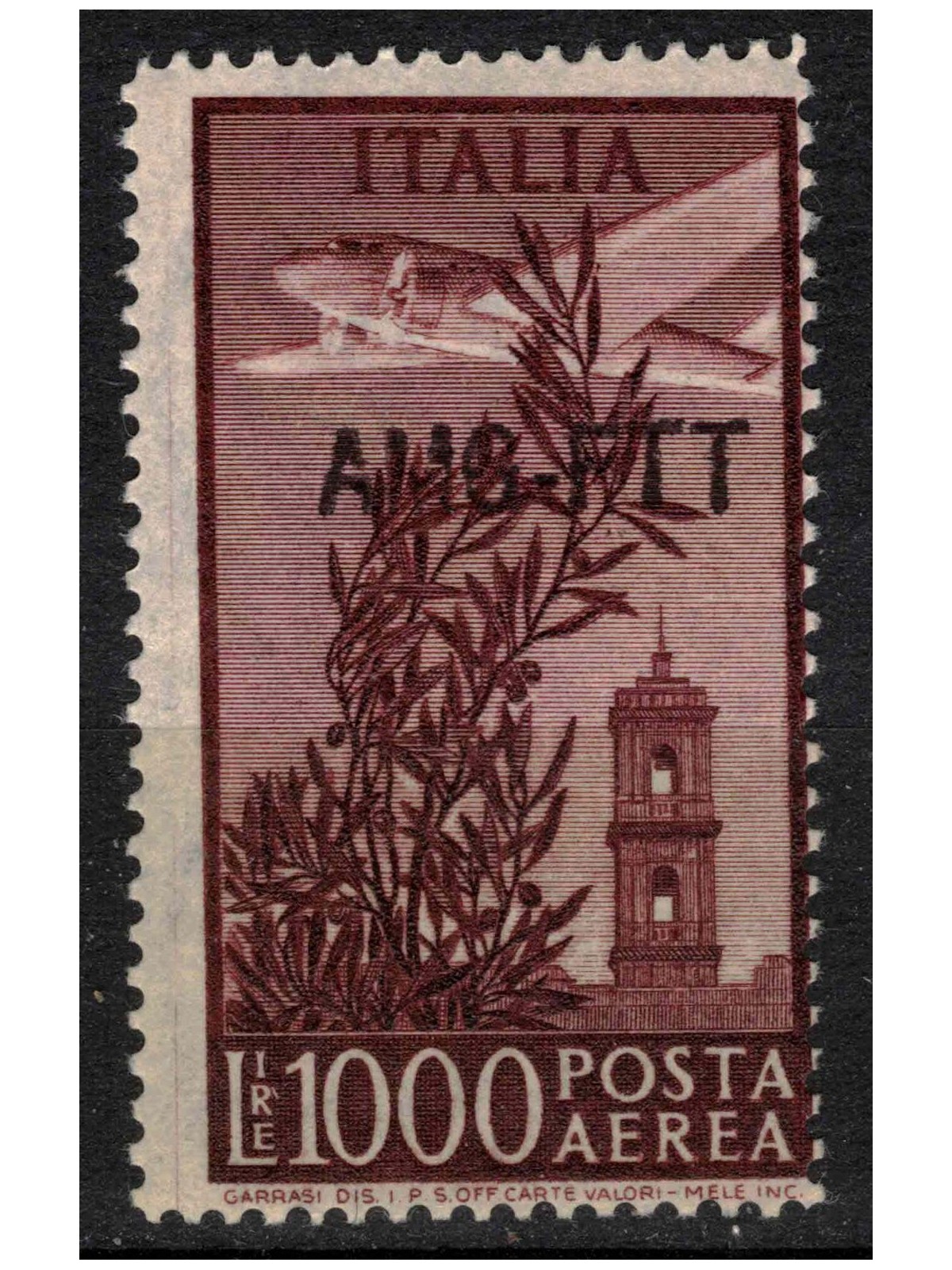 TRIESTE A 1952 Torre del Campidoglio £ 1000 14x13¼ MNH** ©
