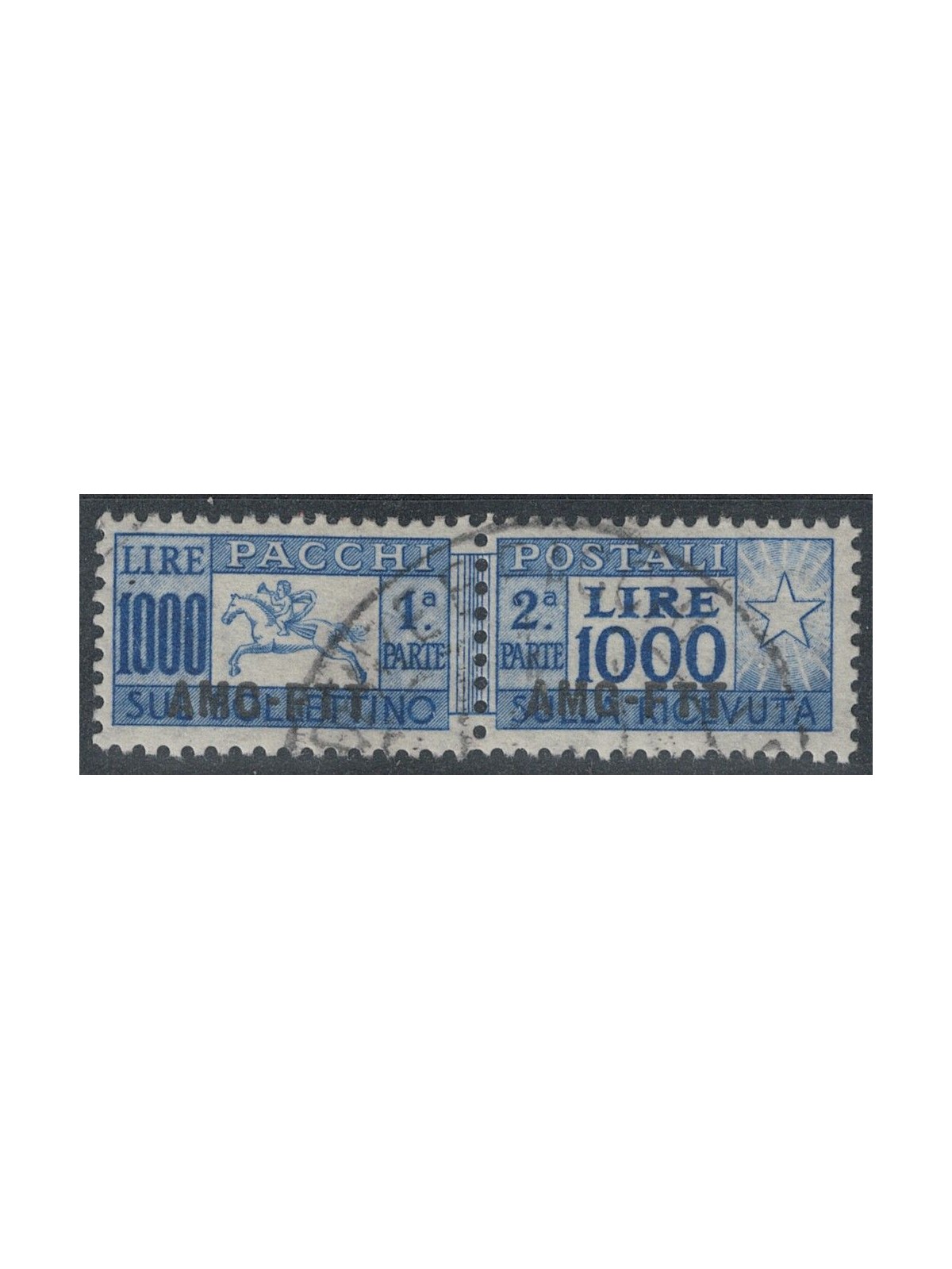TRIESTE A 1954 Postal parcels £1000, horse (linear) us