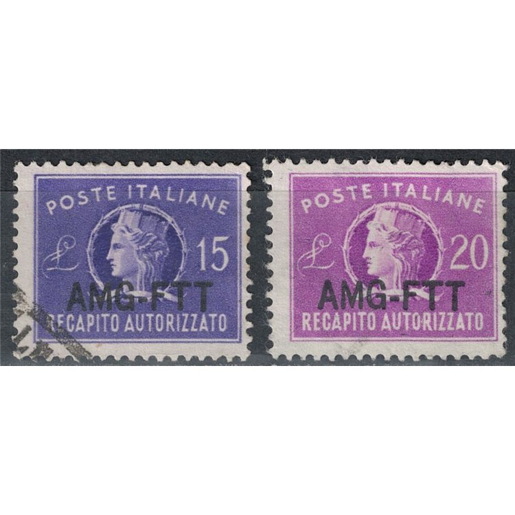TRIESTE A 1949-52 Recapito autorizzato 2v us