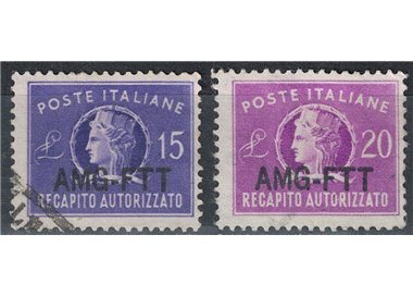 TRIESTE A 1949-52 Authorized delivery 2v us
