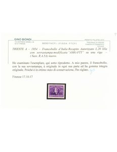 TRIESTE A 1954 Recapito autorizzato MNH** ©