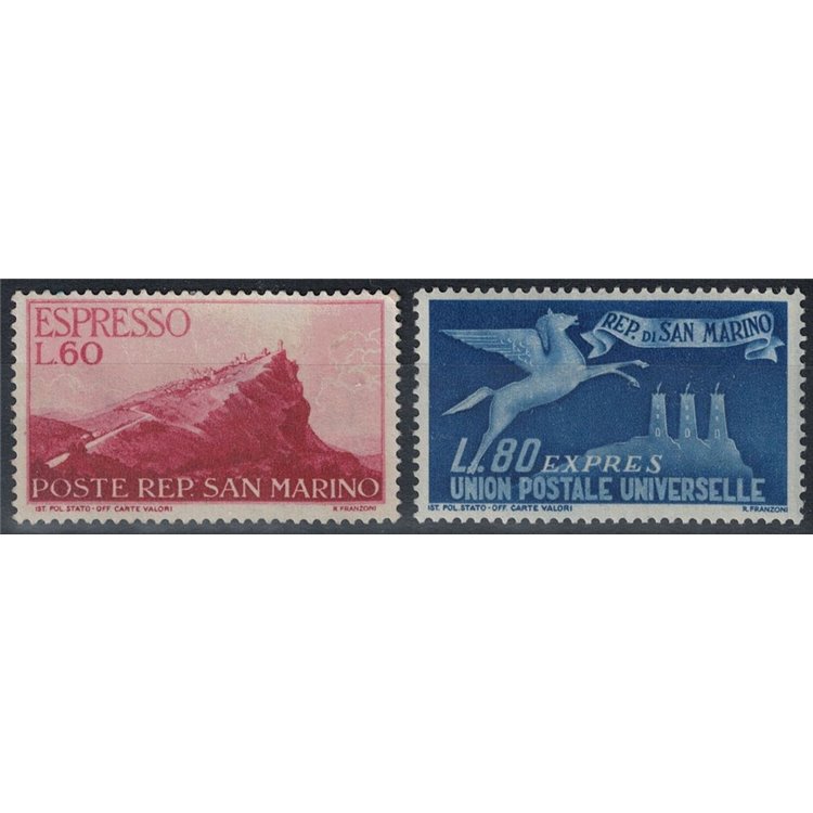 SAN MARINO 1950 Espressi 2v MH*