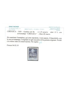 COLONIE CIRENAICA 1925-26 Giubileo del Re dent. 13½ MH* ©
