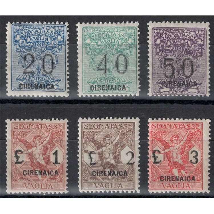 CYRENAICA 1924 Postage Due Money Order 6v MH*