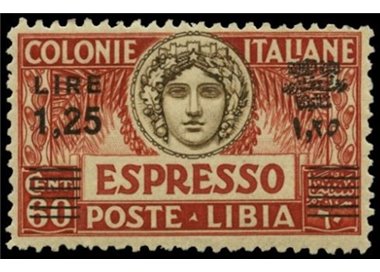 LIBIA 1927-36 Espresso 1,25£ su 60c (d. 11 sopr. nera) MH*