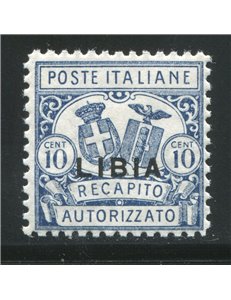 LIBIA 1929 Recapito autorizzato dent. 11 MH*