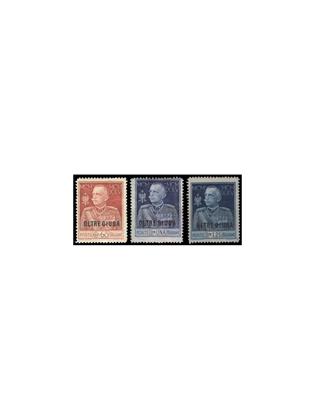 BEYOND GIUBA 1925-26 Jubilee of the King dent. 13¼ 3v MH*