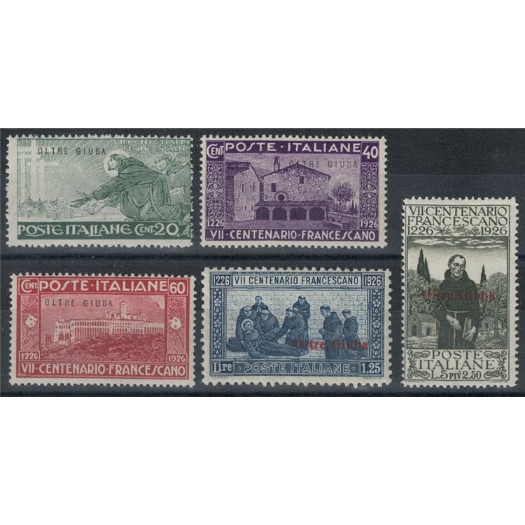OLTRE GIUBA 1926 San Francesco 5v MH*