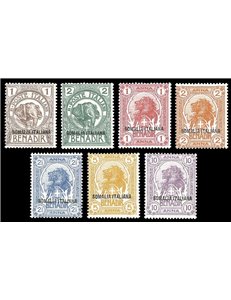 SOMALIA ITALIANA 1921 Serie ordinaria, non emessi 7v MH*