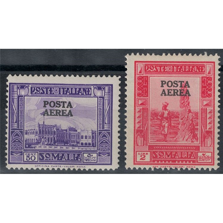 ITALIAN SOMALIA 1936 Pictorial overprint (airmail) 2v MH*