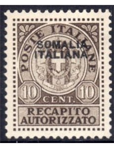 SOMALIA ITALIANA 1939 Recapito autorizzato MH*
