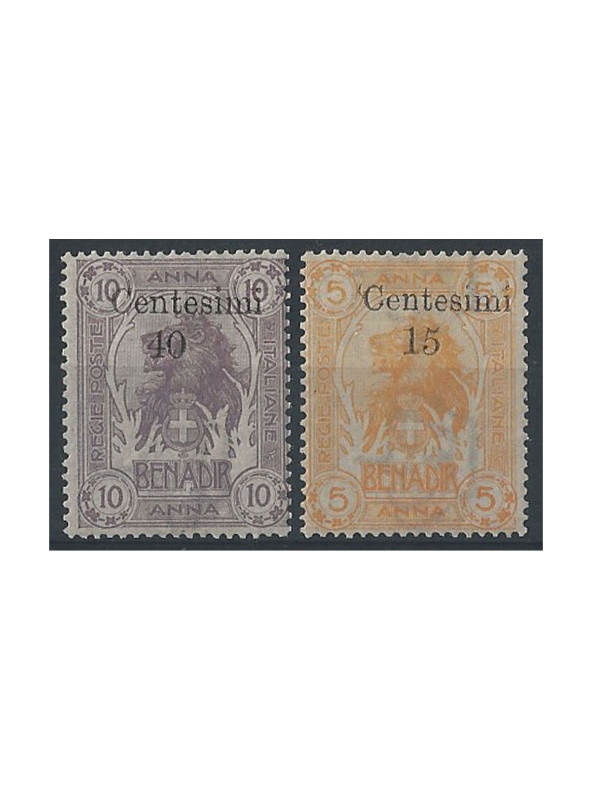 ITALIAN SOMALIA 1905 Overprinted in Italian coin 2v MH* ©