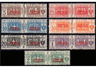 ITALIAN SOMALIA 1926-31 Postal parcels overprinted in red 1st type 7v MH*