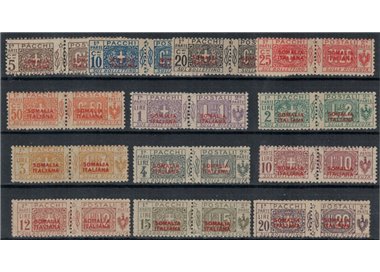 ITALIAN SOMALIA 1926-31 Postal parcels overprinted in red 3rd type 13v MH*
