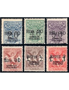 SOMALIA ITALIANA 1924 Segnatasse vaglia 6v MH*