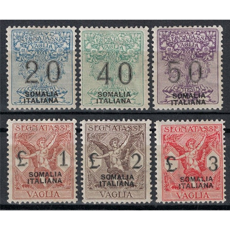 SOMALIA ITALIANA 1926 Segnatasse vaglia 6v MH*