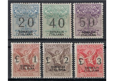 SOMALIA ITALIANA 1926 Segnatasse vaglia 6v MH*
