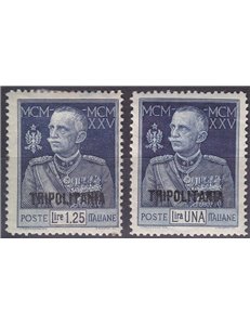 TRIPOLITANIA 1925-26 Jubilee of the King dent. 13½ 2v MH*
