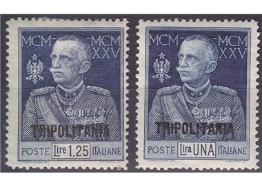 TRIPOLITANIA 1925-26 Jubilee of the King dent. 13½ 2v MH*