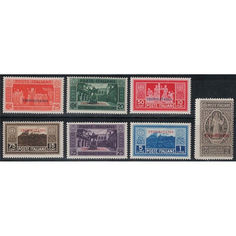 TRIPOLITANIA 1929 Abbey of Montecassino 7v MNH**