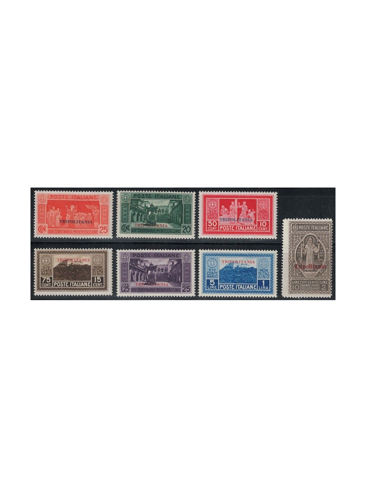 TRIPOLITANIA 1929 Abbazia di Montecassino 7v MNH**