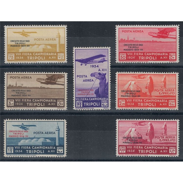 TRIPOLITANIA 1934 Oasis Circuit (Airmail) 7v MH*