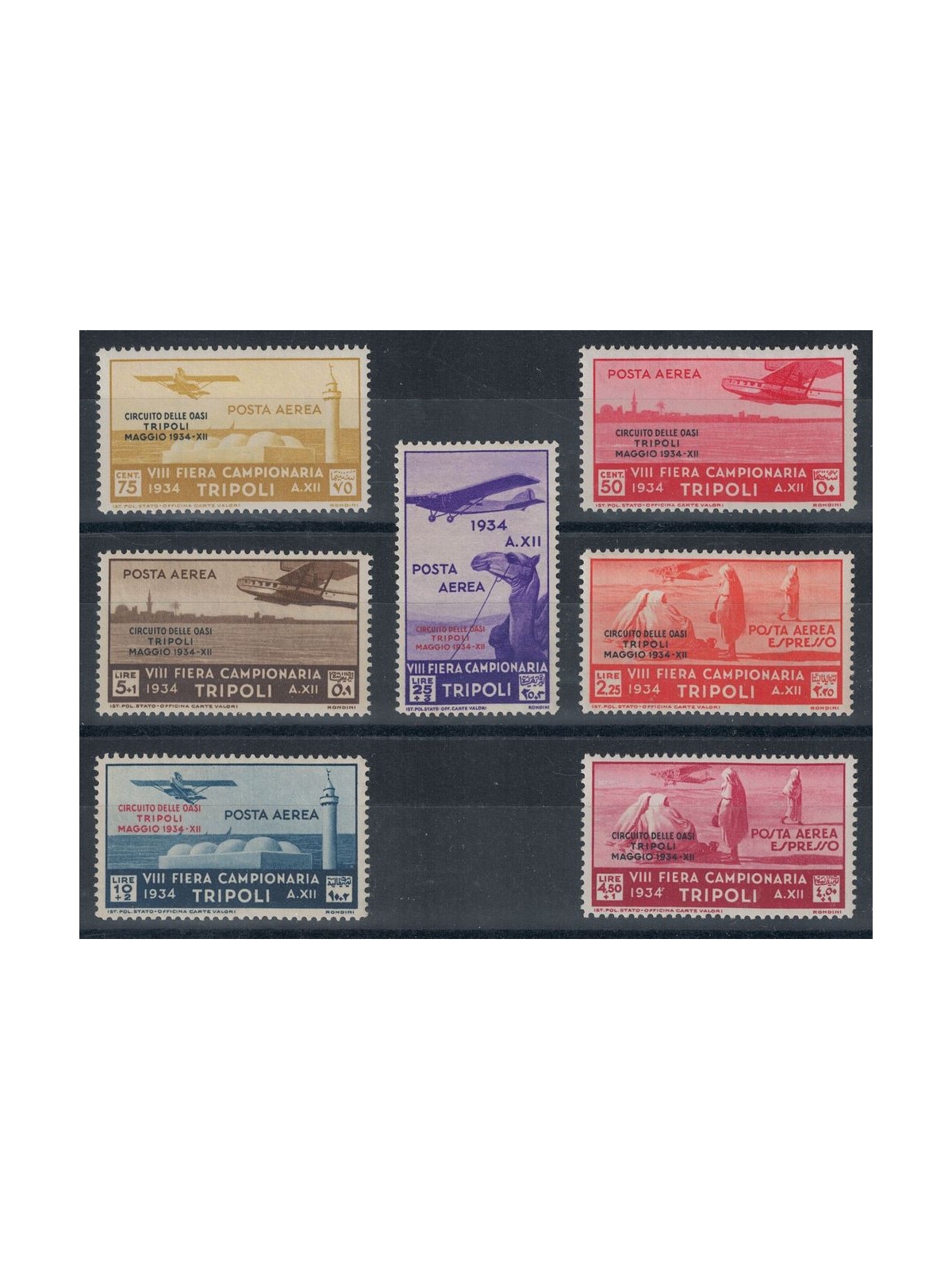 TRIPOLITANIA 1934 Oasis Circuit (Airmail) 7v MH*