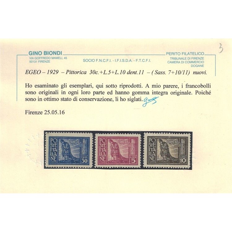 EGEO 1929 Serie Pittorica 9v MNH** ©