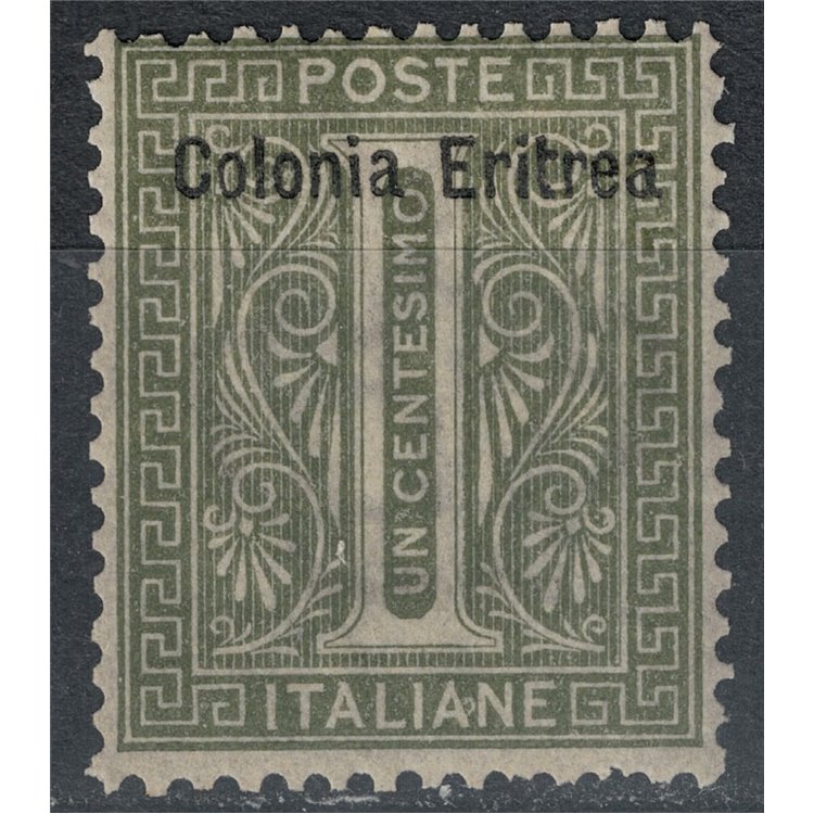 ERITREA 1893 1c verde oliva MH*