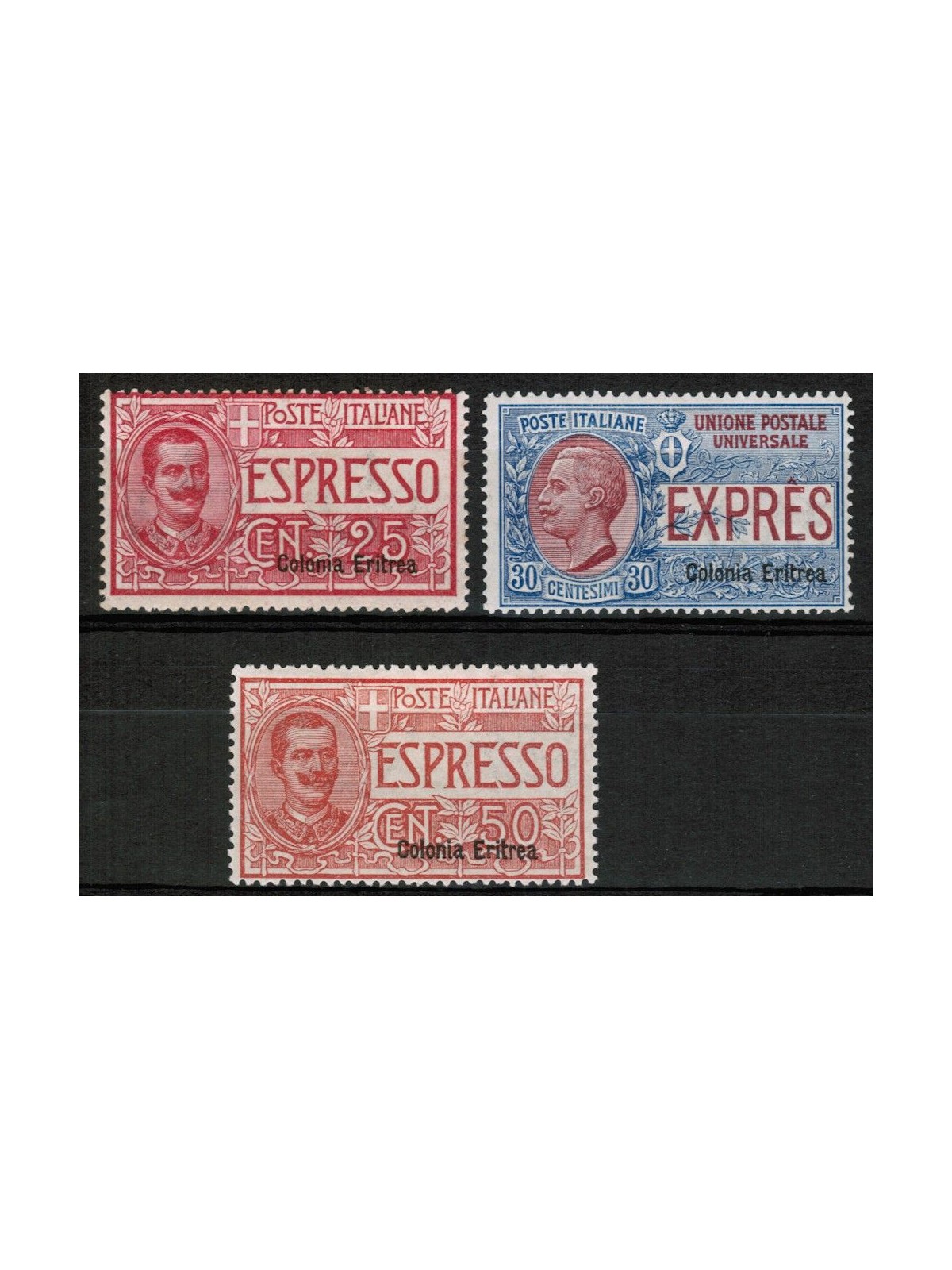 ERITREA 1907-21 Espressi 3v MH*