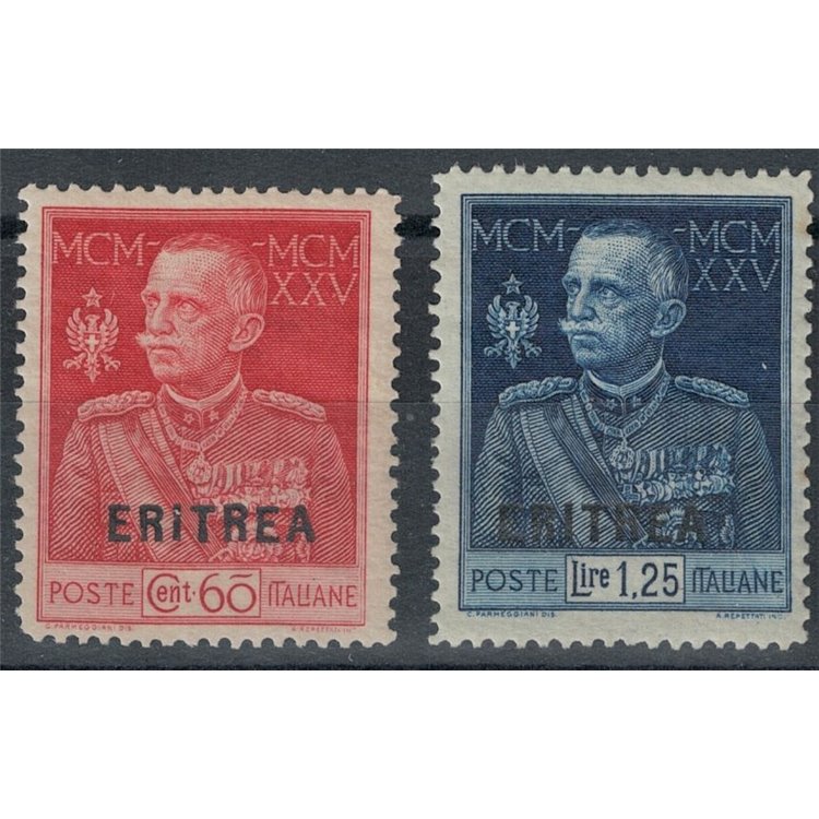 ERITREA 1925-26 Giubileo del Re (dent. 13½) 2v MH*