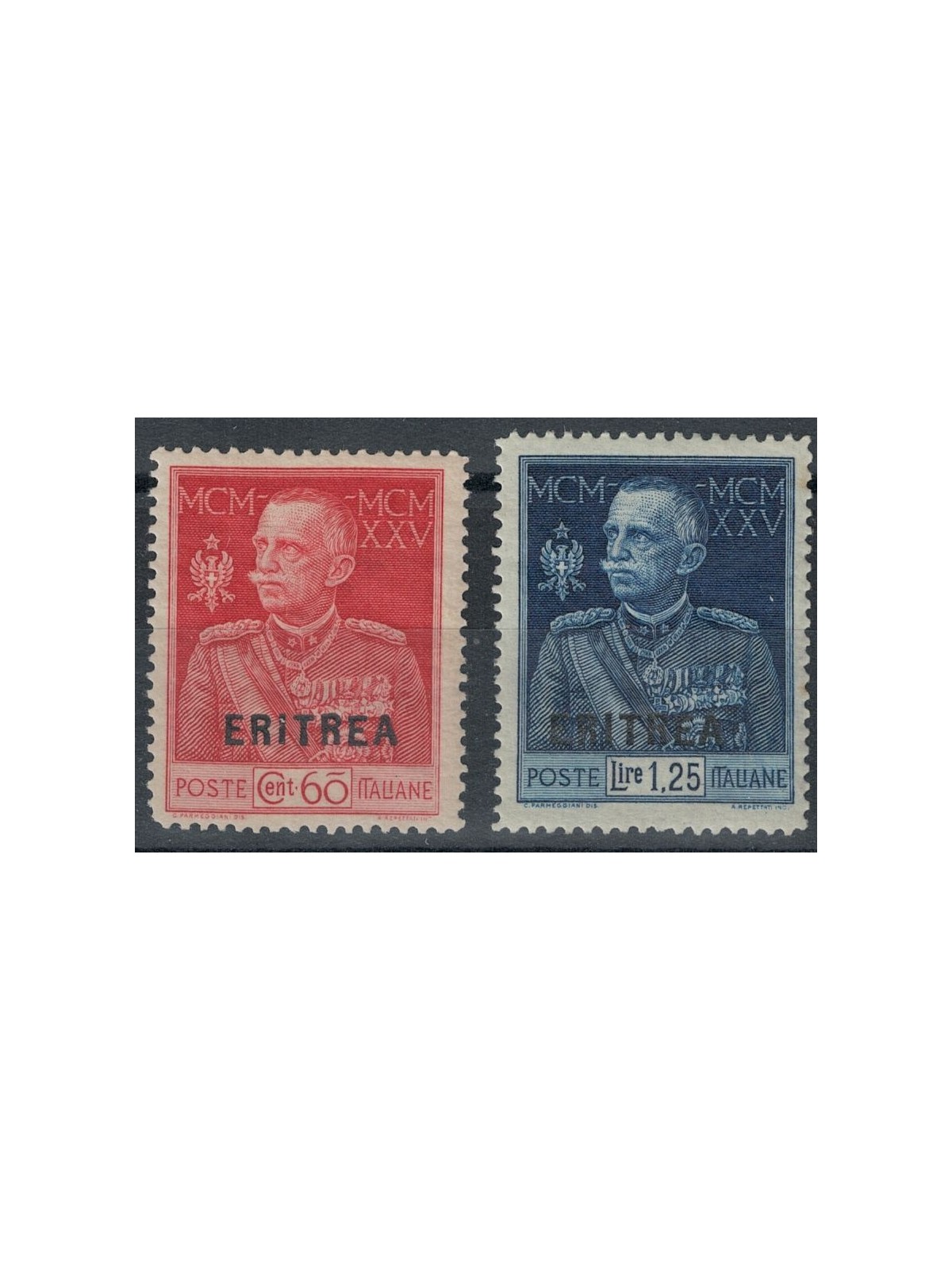 ERITREA 1925-26 Jubilee of the King (dent. 13½) 2v MH*