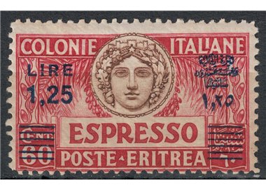ERITREA 1937 Espresso 1.25 on 60c overprinted in blue MH*