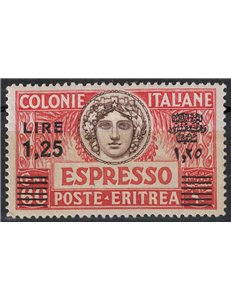 ERITREA 1936 Espresso 1.25 on 60c black overprint MH*