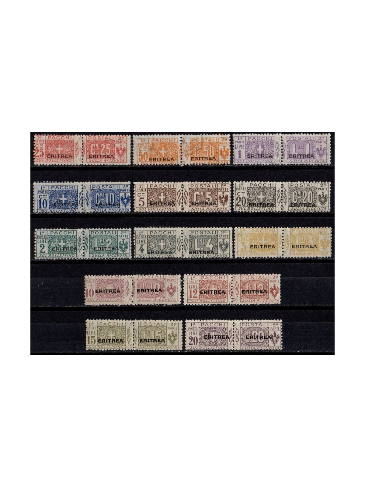 ERITREA 1917-24 Postal parcels 13v MH*