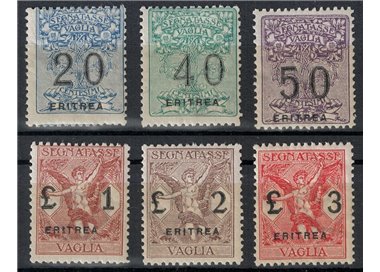 ERITREA 1924 Segnatasse vaglia 6v MH*