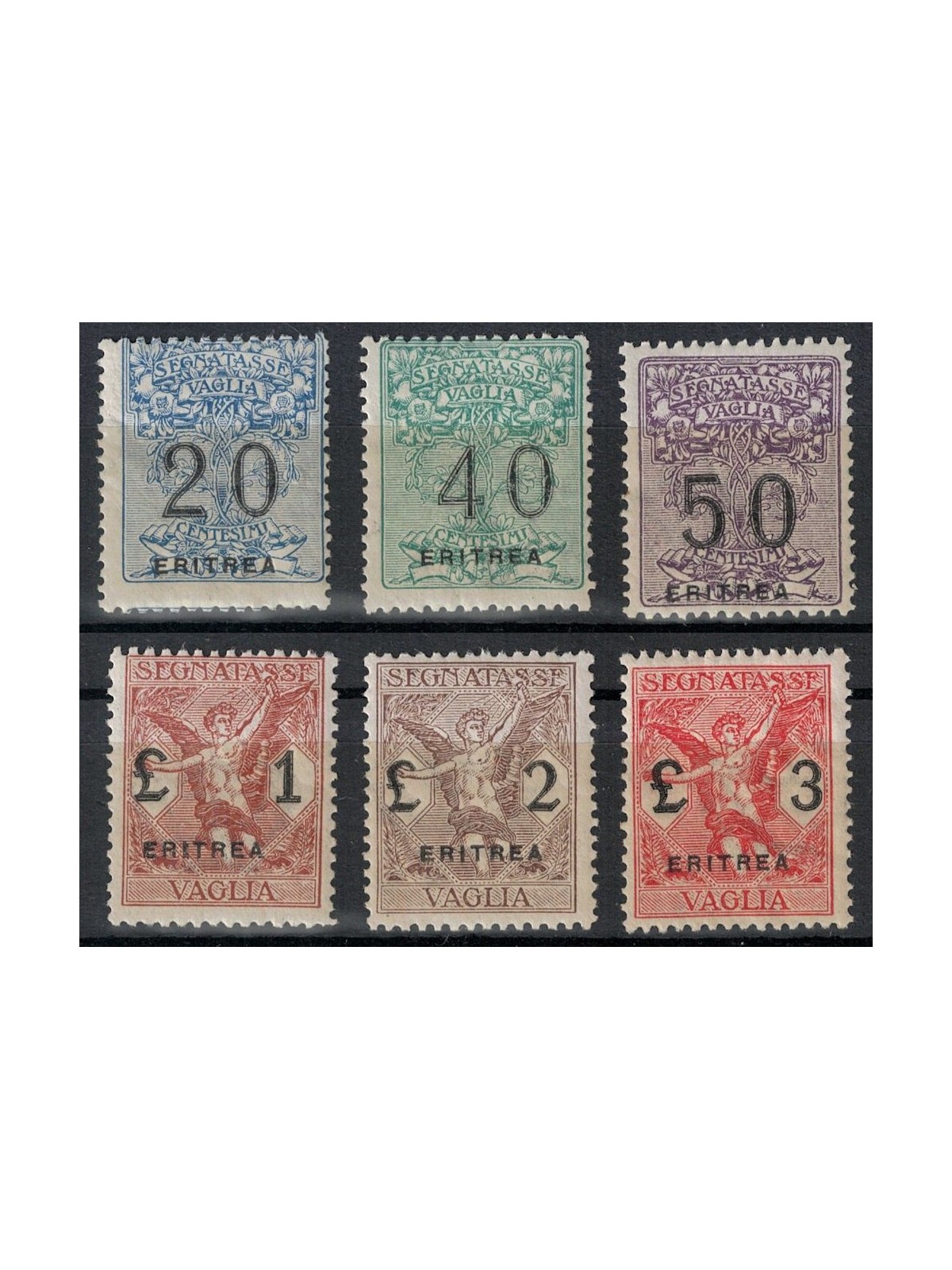 ERITREA 1924 Postage due money order 6v MH*