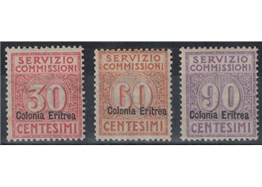 ERITREA 1916 Servizio commissioni 3v MH*
