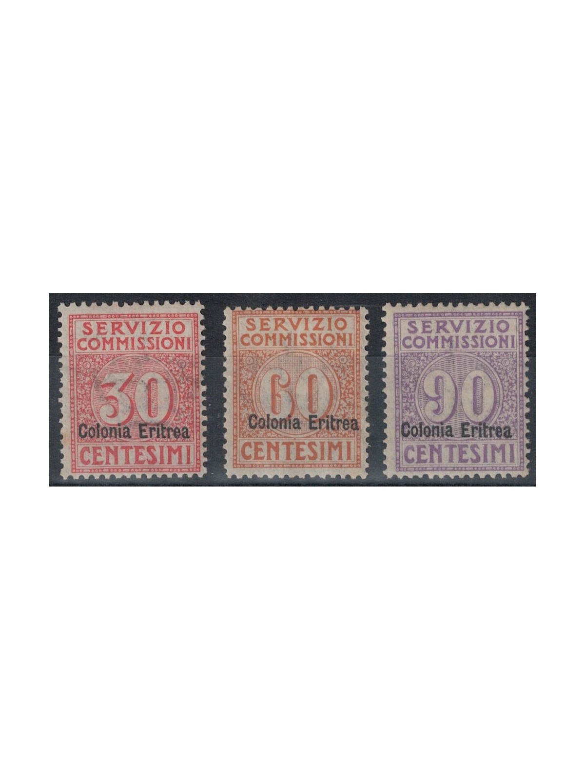 ERITREA 1916 Servizio commissioni 3v MH*