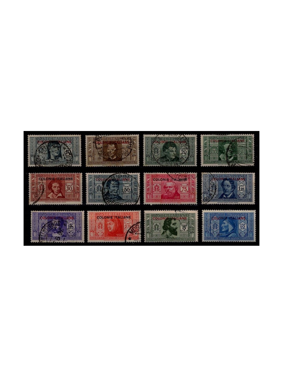 COLONIE GENERAL ISSUES 1932 Dante Alighieri 12v us