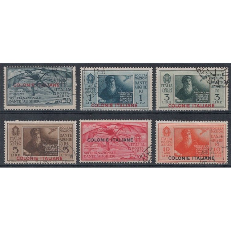 COLONIES GENERAL ISSUES 1932 Dante Alighieri (airmail) 6v us