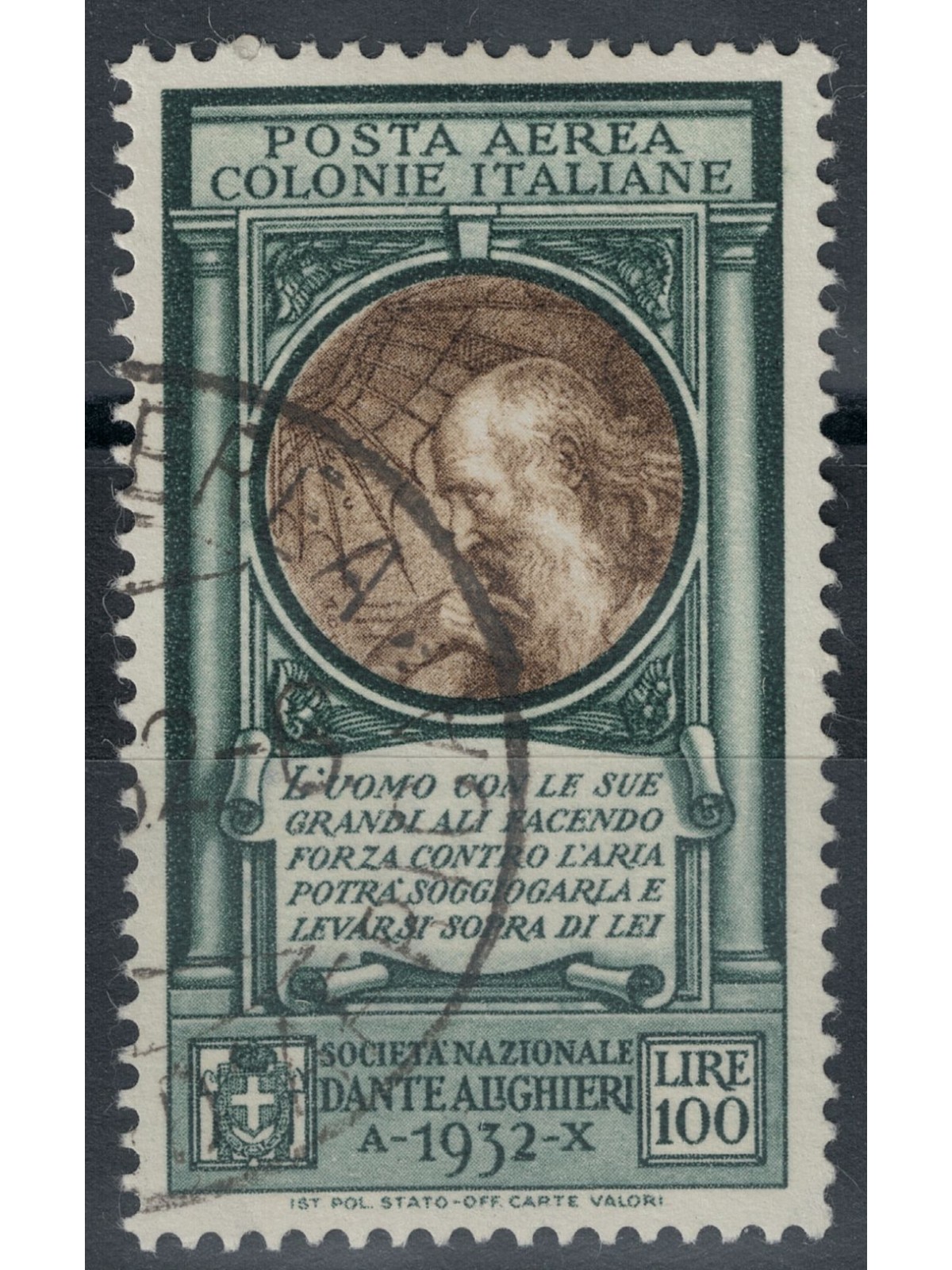 COLONIE GENERAL ISSUES 1932 Dante Alighieri £100 us