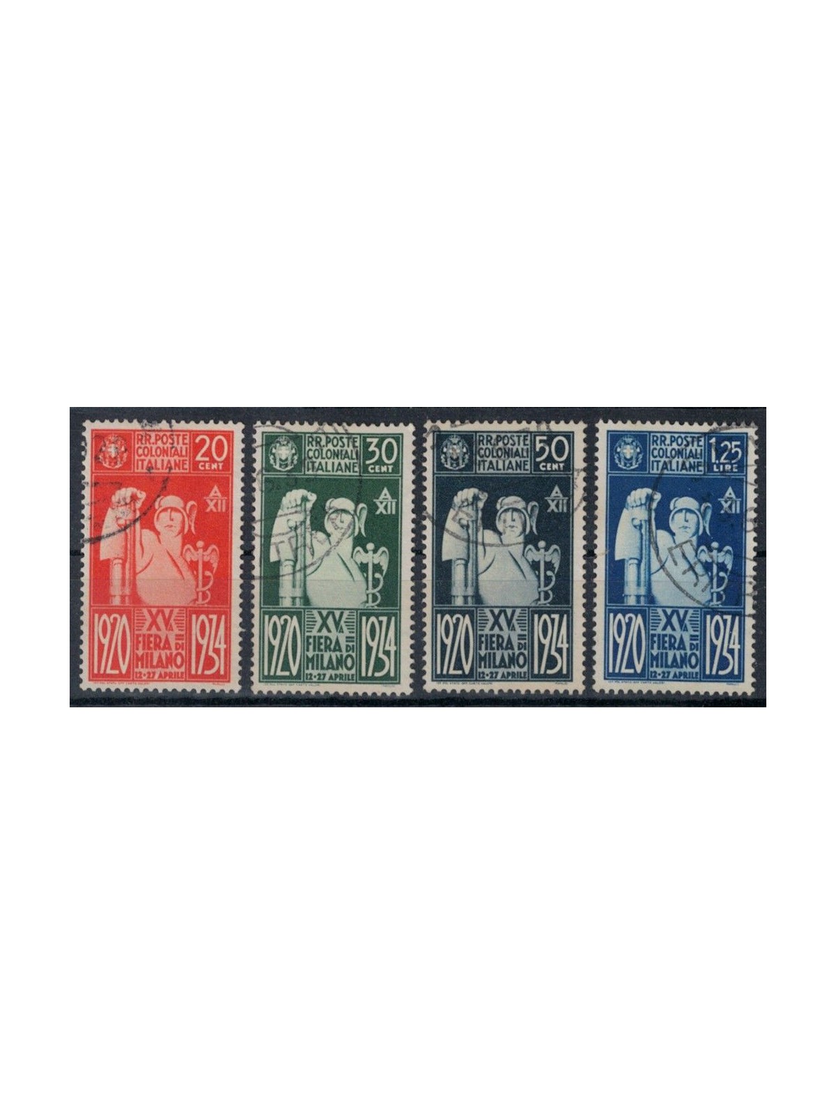 COLONIE GENERAL ISSUES 1934 Milan Fair 4v us