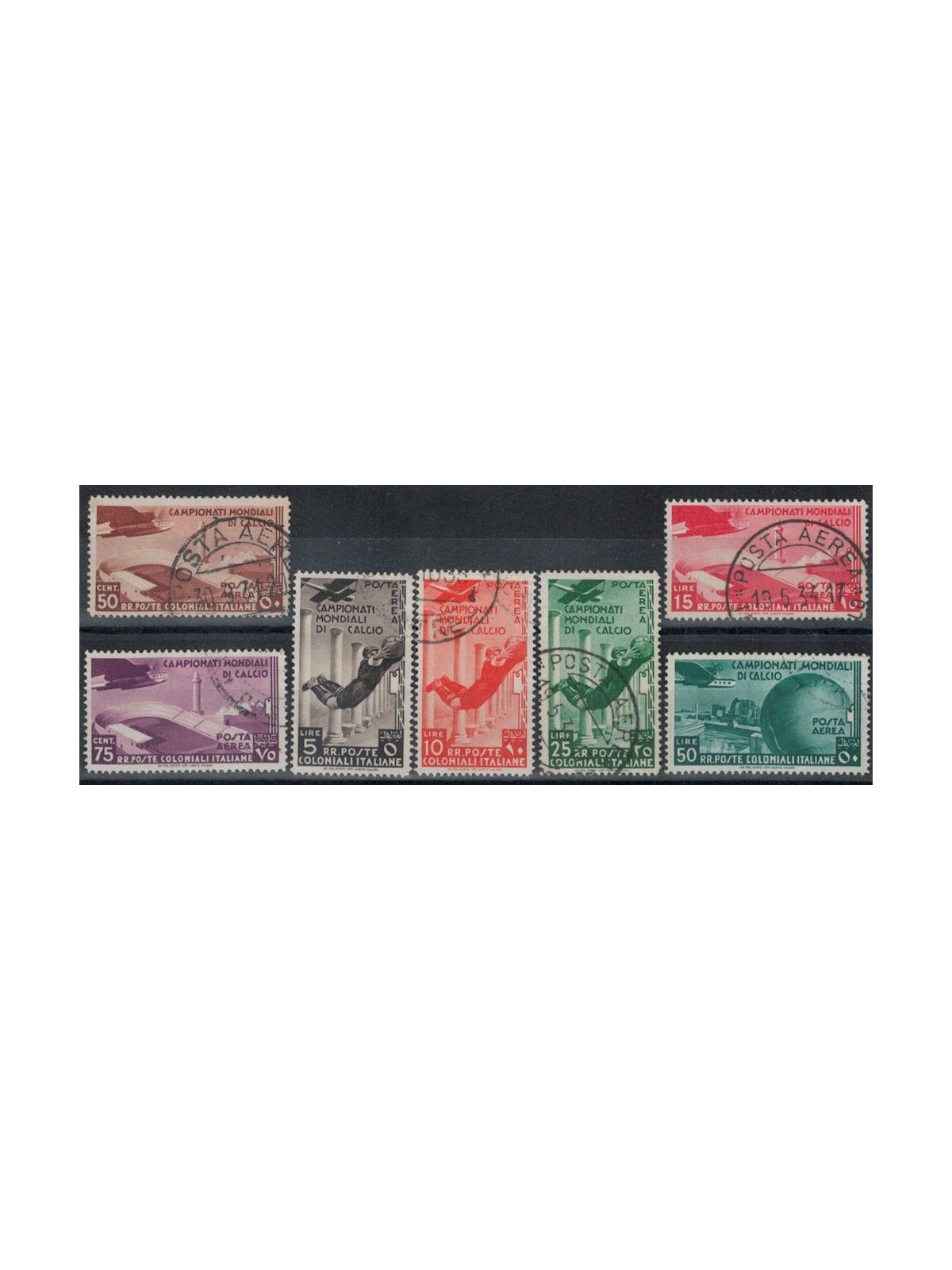 COLONIES GENERAL ISSUES 1934 Football Championships (Airmail) 7v us