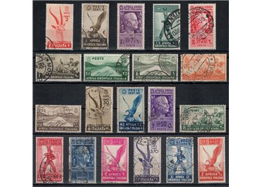 AFRICA ORIENTALE ITALIANA 1938 Serie Pittorica 20v us
