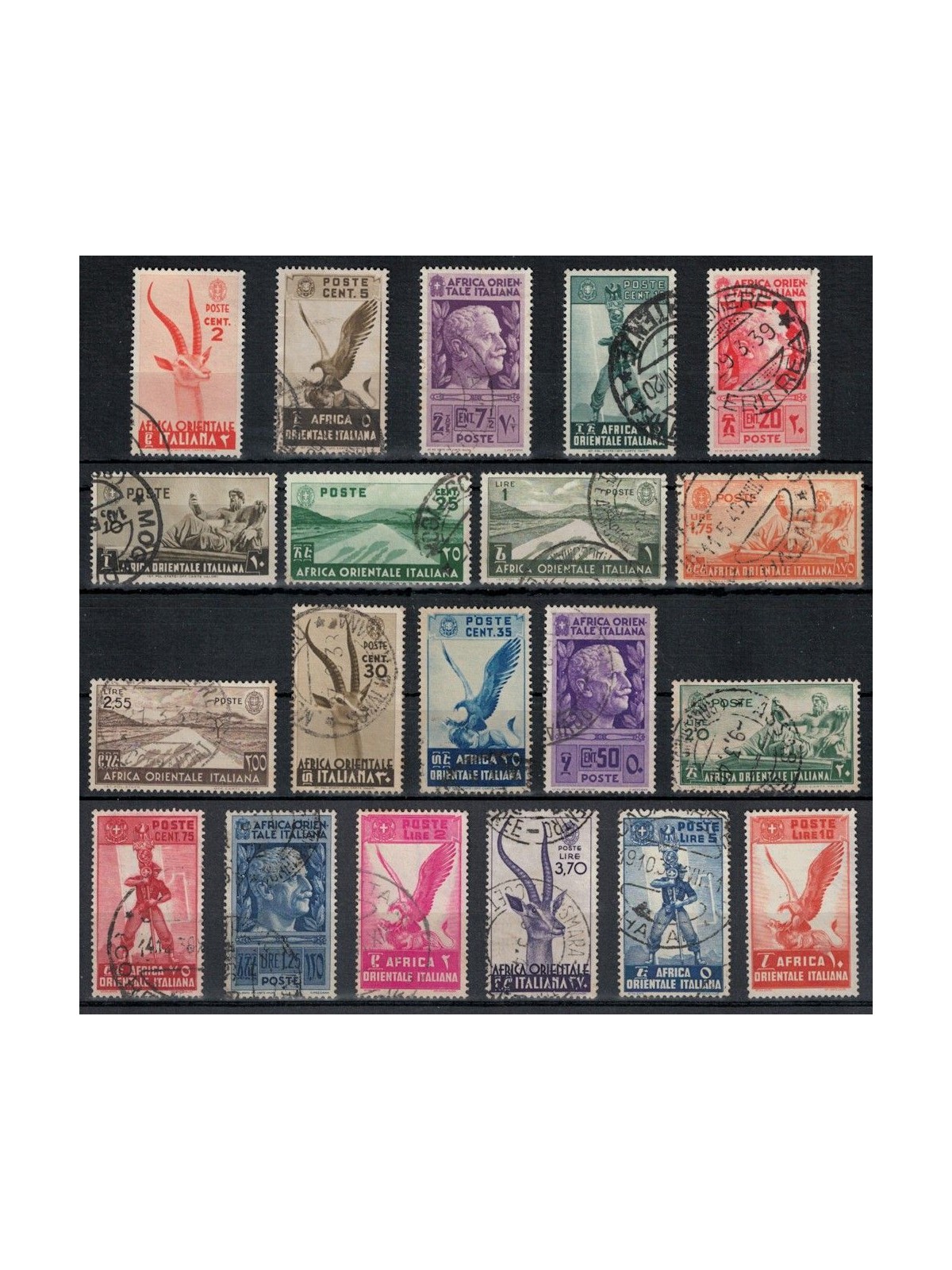 AFRICA ORIENTALE ITALIANA 1938 Serie Pittorica 20v us