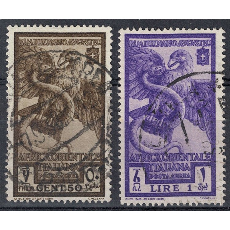AFRICA ORIENTALE ITALIANA 1938 Bimillenario Augusto (posta aerea) 2v us
